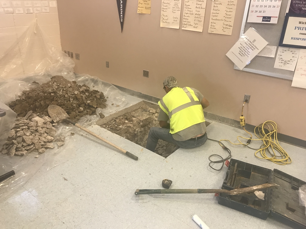Drain work in the band room